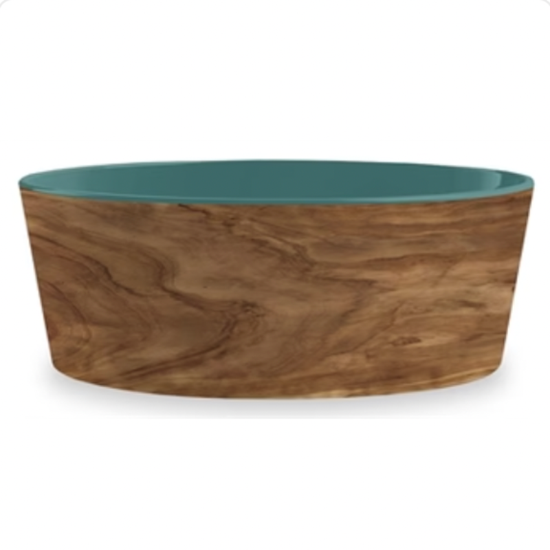 Fressnapf Melamin Holzdruck / Teal Meergrün 15,5X15,5X5,5 CM 700 ML